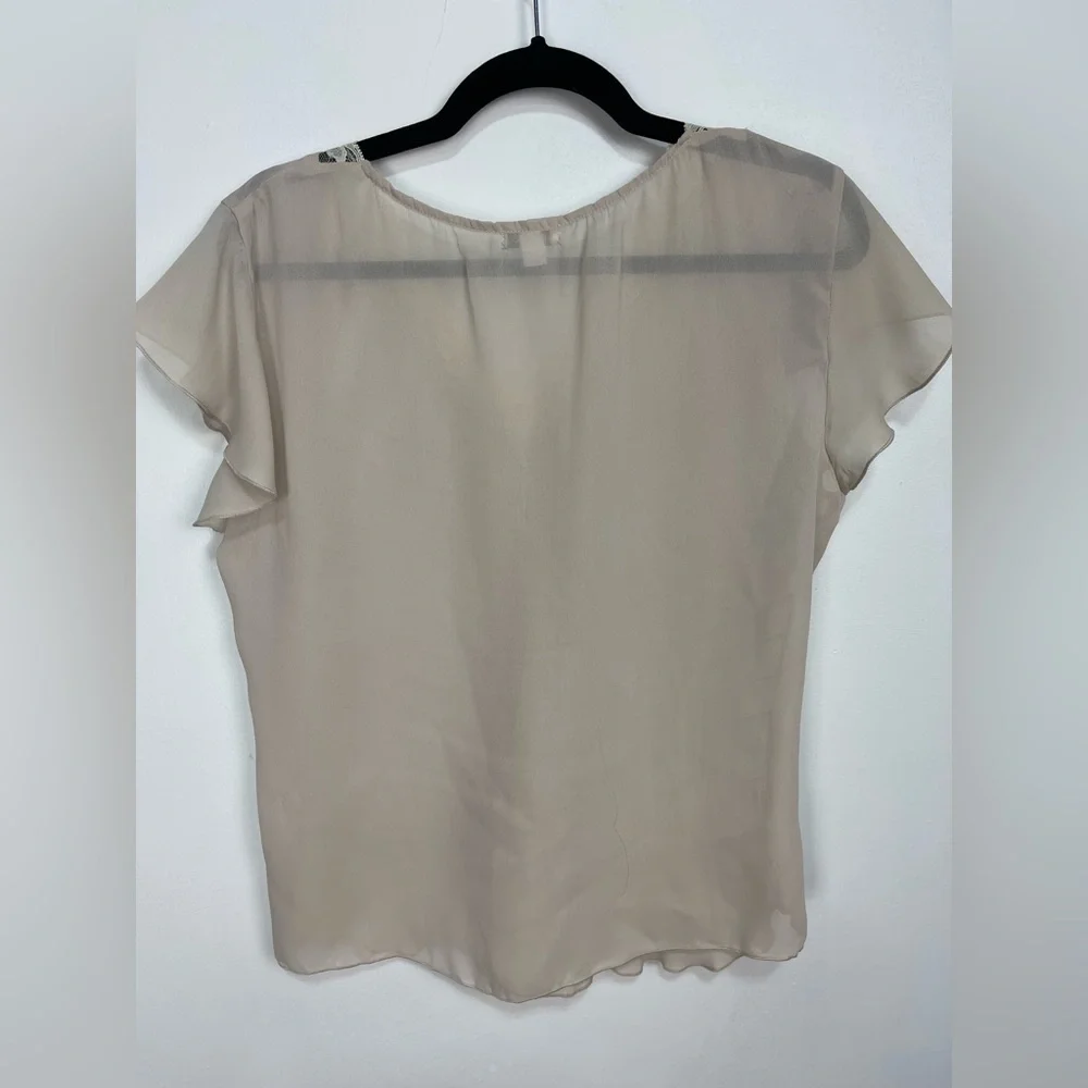 Jaipur sheer tan blouse women’s size M - Picture 3 of 14